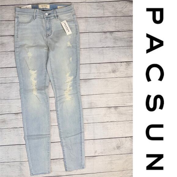 PacSun NWT Women's Perfect Fit Ankle Jeggings Super Stretch Light Wash Size 25 - Picture 3 of 12
